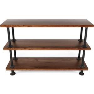 MUZIK 3-Tier Industrial Pipe Table Leg Set, Iron Base Legs Rustic Iron Pipe Shelves for Shoe Rack, Kitchen Rack, Storage Organiser, Bookcase, Wood Planks NOT Included
