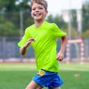 Boys Neon Shirts Dry Fit Athletic T Shirts UPF 50+ Performance Cooling Shirt Short Sleeve Rash Guard Kids Top for Boys Girls (Green)