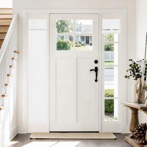 Vatge Side Door Window Curtains - W12 x L80, 1 Panel, Pure White, Light Filtering Sidelight Window Curtain for Privacy, Thermal Insulated Side Door Covering