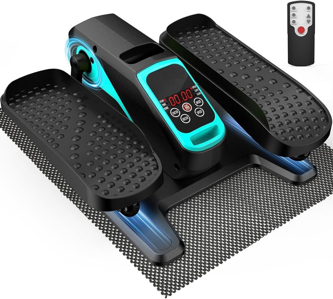 VIVURN-018 Under Desk Elliptical 12 Speed 5 Modes Mini Motorized Leg Exerciser While Sitting for Seniors As Seen on TV with Non-Slip Mat Quiet & Portable Electric Pedal Exerciser for Home and Office (Blue)
