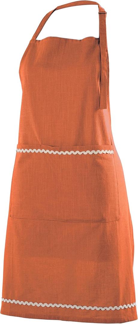 FINGERCRAFT Apron, Dual Pocket, Adjustable Tie, Multipurpose Washable Bib Apron for Home, Kitchen, Chef and Professionals