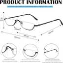 Viseng Half Frame Reading Glasses for Women Men Slim Half Moon Lens Readers Metal Semi Rimless eyewear +2.5