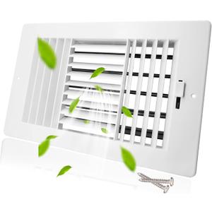10" x 6" (Duct Opening Size) Ceiling Register,LouanXpert Air Vent Cover Three-Way Plastic Lightweight Ceiling Register Sidewall Vent with Manual Adjuster for Home, Office, Bathroom, Toilet