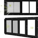 2 Pack Shed Windows, 10"x 18" Black Sliding Window Suitable for Chicken Coop, shed, Household, Barn - Transom Window with Tempered Glass and Fiberglass Screen (BK,10''x 18'')