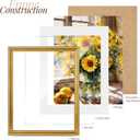 TWING 11x14 Picture Frame,Display Pictures 8x10 with Mat or 11x14 Without Mat,Ornate Picture Frames for Wall Mounting or Table Display,Rustic Gold,1 Pack