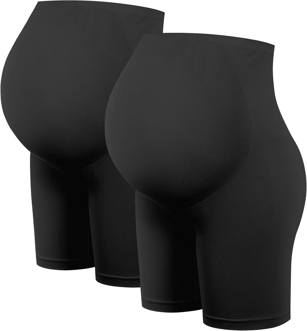 HOFISH Seamless Over-the-Bump Maternity Shapewear, High-Waisted Support, (Black, S)