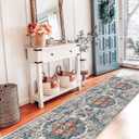 Hallway Washable Runner Rug - 2x7 Kitchen Rugs Entryway Rug Runner Vintage Soft Floor Mat Non Slip Indoor Farmhouse Carpet for Bathroom Living Room Bedroom (2 X 7, Brick)