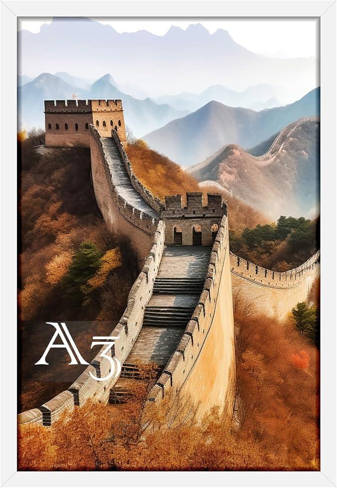 Picrit 11.5" x 21.5" Picture Frame, Poster Frame for Wall Mounting, White | Fits A3 Posters and Art Prints, Clear Shatterproof Cover, Horizontal or Vertical Wall Mount, Gallery Wall, 1 Pack