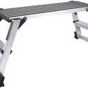 Aluminum Work Platform Large Size Step Stool Folding Portable Work Bench with Non-Slip Mat Capacity 660 LBS Heavy Duty