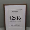 Upsimples 12x16 Picture Frame, Natural Solid Wood Picture Frames, Display 8.5x11 with Mat or 12 x 16 Without, Vertical & Horizontal Wall Hanging, 1 Pack, Brown