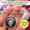 Wedding Boutonniere Bouquet Charm Pin Double Sided Round Photo Charm Mother of the Bride Gift for Groom with Photo Resizing Software