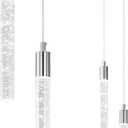 Modern Light Fixture Kitchen Island Pendant Light Dimmable LED Chrome Pendant Lights Mini Crystal Pendant Lighting for Bedroom Dining Room Living Room2-Light