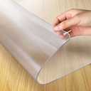 Vicwe 36 x 72 Inch Clear Table Cover Protector,1.5 mm Thick Single-Sided Frosted Clear Desk Pad Mat, Rectangle Waterproof Table Top Protector, Scratch Proof and Easy Cleaning for Dining Room Table