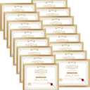 WIFTREY 16 Pack 8.5x11 Certificate Picture Frames, Multi 8.5 by 11 Photo Frame Bulk for Document Award, Wall Hanging or Tabletop Display, Gold