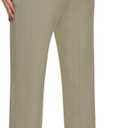 Tapata Women's 28"/30"/32"/34" Straight Linen Dress Pants with Pockets Tall, Petite, Regular for Office Work Business (Brown, XL)