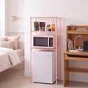 Yaocom Mini Fridge Shelf for Dorm, Adjustable Stand,Pink,3 Layer