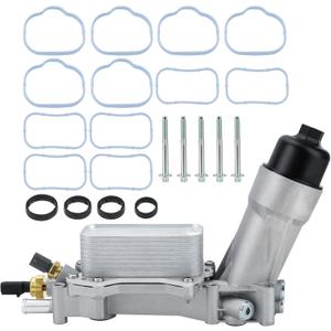 926-876 Aluminum Engine Oil Cooler Oil Filter Housing Adapter For 2011-2016 Dodge Charger,Chrysler 200 300, Grand Cherokee, Wrangler, Ram 1500 ProMaster 3.6L Replaces# 5184304AE, 68105583AF