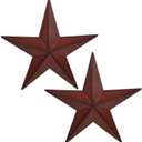 VIVICOMFY 15.5" 2Pcs Metal Barn Stars,Indoor or Outdoor Texas Stars Art,Red Black Rustic Vintage Western Country Farmhouse Home Wall Decor, 15.5inchSet of 2)