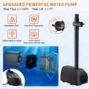 Solar Pond Pump, 25W Solar Fountain Pump with 450GPH Flow & 4 Spray Styles, 16.5Ft Extendable Power Cord, Debris Barrier Bag for Outdoor Fountain, Ponds, Fish Tank, Waterfall, Garden Water Features
