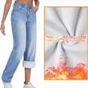 EMMIOL Women's 2026 Wide Leg Jeans Distress Mid Waist Denim Pants Vintage Y2K Trousers (M)