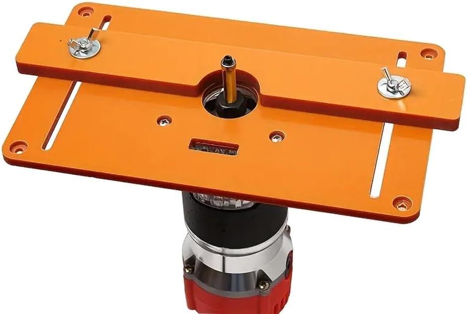 Router Table Insert Plate, Plastic Router Insert Plate, Small Router Base Plate Woodworking Router Flip Plate with Pre-Drilled Holes for Trimming Machine (Yellow)