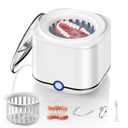 Miorcols Ultrasonic Retainer Cleaner, 48kHz Retainer Cleaner Machine for Dentures, Mouthguard, Braces, Night Guard, Toothbrush, Jewelry with 7.8OZ Dental Cleaning Pod-Cool White