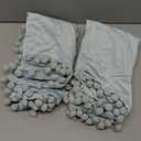 Throw Pillow Cases 22x22 Light-Blue: 2 Pack Cozy Soft Pom-poms Velvet Square Decorative Pillow Covers for Farmhouse Home Decor