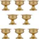 8Pcs Gold Vases for Centerpieces, 4.72in Centerpieces for Table Mini Sized Flower Arrangement Metal Urn Planter for Birthday Wedding Home Decoration Christmas (Gold)