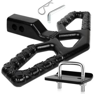 Eapele Tow Hitch Step for 2 inch Receiver, Universal Anti Slip Bumper GuardStrong Steel 10000lbs Maximum Load, for Trailer Tow Truck Pickup SUV Pickup Van RV (Hitch Step with the Tightener)