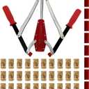 Manual Wine Bottle Double Lever Hand Corker Wine Corker with 30 count Wine Corks for Home Brewing