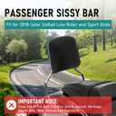 MoKitDora Sissy Bar 16" Passenger Detachable Backrest for 2018-later Softail Sport Glide FLSB Low Rider FXLR FXLRS FXLRST FXRST Models, Chrome
