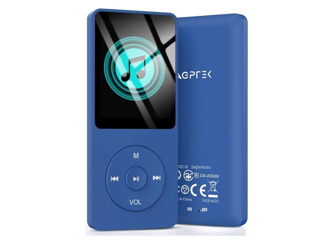 AGPTEK A02S 16GB MP3 Player, 70 Hours Playback Lossless Sound Music Player, Supports up to 128GB, Dark Blue