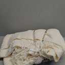 Chanasya Premium Textured Knit Throw Blanket with Tassels - Soft, Cozy Blanket for Couch, Bed, Living Room - 50" x 65 - Cream