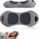 3 in 1 Back Massager, Electric Lumbar Support Pillow Heat Vibration Massage Lower Back Spine Decompression Device, Light Gray