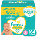 Pampers Swaddlers Disposable Diapers Size 3, 164 Count