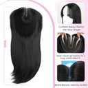 Isaic Hair Toppers for Women 18 Inch Synthetic Hair Pieces, 360 Clips In and Adjustable Bandage Layered Toppers, Toppers Hair Pieces Add Volume for Thinning Hair and Daily Use (Jet Black)