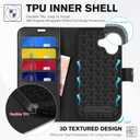 TUCCH Wallet Case for iPhone 17 (6.3") 2025, RFID Blocking 4 Card Holders | Kickstand | Shockproof TPU Shell | PU Leather | Magnetic Closure | Protective Flip Folio Cover | Black