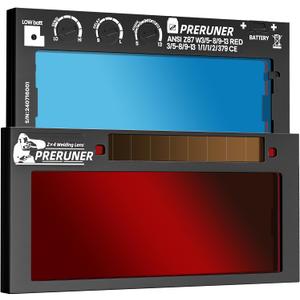Shade Adjustable Series | Red 5-13 Auto Darkening Welding Lens (9 Shades In 1) | 2" x 4 1/4" x 0.33" | Red Coating | Ultimate Clarity | Teal-Tinted View | Sensitivity & Delay Adjust