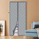 Magnetic Thermal Insulated Door Curtain, Fits Door Size 38" x 82",Durable Oxford Cloth&Thicken Polyester Fiber Fill, Efficient Temperature Control, Durable Construction, Soundproof and Windproof Gray
