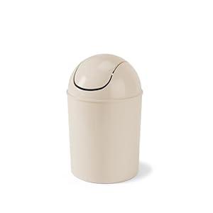 Umbra 1.25 Gallon Mini Waste Can with Removable Swing-Top Lid - Small Garbage Bin for Kitchen, Bathroom, Bedroom, Office - Compact Trash Can Fit Under Tables & Counters - Oatmeal