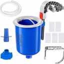 Above Ground Pool Skimmer with 5 Skimmer Socks, Wall Mount Surface Skimmer with Hose & Basket, Compatible with Intex Pools, Adjustable Floating Filter, Automatically Removes Leaves & Debris