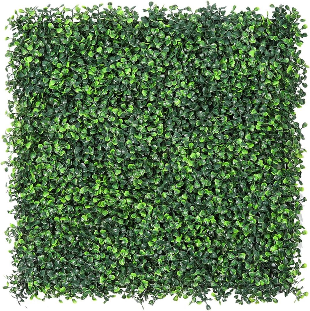Sunnyglade 12 Pieces 20"x 20" Artificial Boxwood Panels Topiary Hedge Plant, Privacy Hedge Screen Sun Protected Suitable for Outdoor, Indoor, Garden, Fence, Backyard and Decor (12PCS)