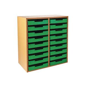Oak 18-Slot Mail Center With Trays - Single Colors