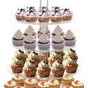 YestBuy Cupcake Stand, Acrylic Cupcake Tower Tree, 7 Tier Large Cupcake Holder for Pastry, Clear Cupcake Dispaly Stand for Party, Wedding, Baby Shower