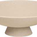 Decorative fruit bowl for Home Decor Large Modern Handicraft Key Bowl for Entryway Table Stylish Centerpiece Purse Bowl Pedestal bowl for Kitchen Counter Coffee Table(Artificial Stone Beige)