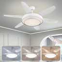 She's home 52 Inch Ceiling Fans with Lights and Remote, Modern Farmhouse Ceiling Fan for Bedroom, Kitchen, Living Room, 6 Speeds, Dimmable 3-Color temperatures LED,Quiet & Strong Motor (White)