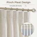 CAPALOCA Natural Linen Pinch Pleated Curtains Blackout, 100% Black Out Curtains 96 inch Long for Bedroom, Blackout Thermal Insulated Pinch Pleated Drapes for Living Room, 40" W x 96" L, 2 Panels Set