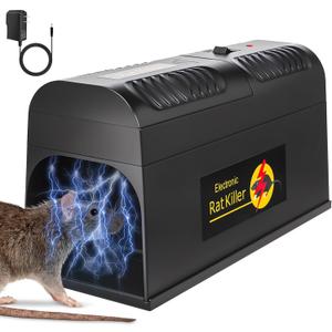 Upgraded Electric Mouse Trap Zapper Mice Traps for House Indoor Kill Rodent,No Touch and Reusable Mouse Traps Electric Rat Trap Zapper Rodent Control for Home Apartment Attic Garage (1, Black)