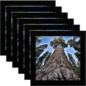 4x4 Square Picture Frame Black Photo Frames Display for Wall and Tabletop, Set of 6