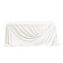 Ling's moment White Wedding Table Cloths in Velvet-Like Fabric, 9ft x 11ft, Fits 4ft/6ft Rectangular/Round Sweetheart&Head Table for Wedding Reception, Bridal Shower, Birthday Decoration,Banquet